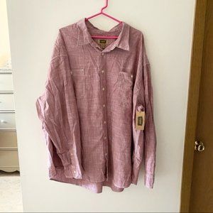 NWT Foundry Red Chambray Button Down Shirt Size 5XL